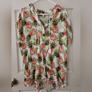 Coral Bay Pineapple Print Blouse